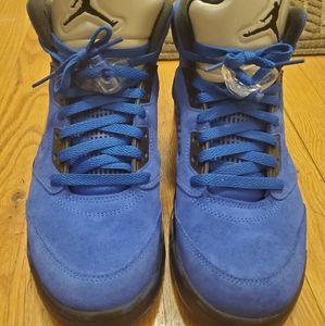 Air Jordan 5 Blue Suede 2017 release (customized)